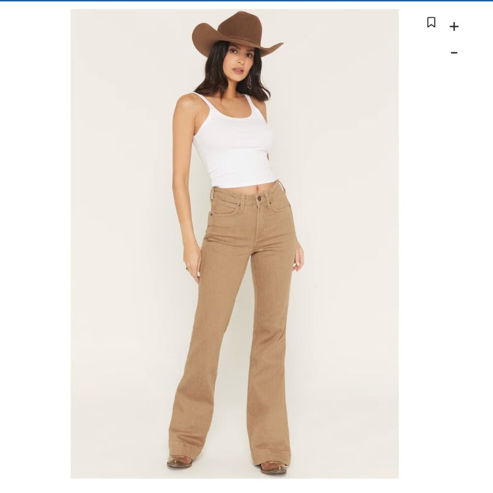 Wrangler Retro Women's Emersyn Bailey High Rise Trouser Stretch Denim 26 x 34